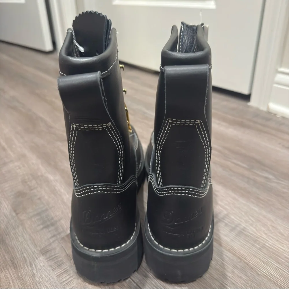 Danner Super Rain Forest Black Matte Leather Lace Up Boots